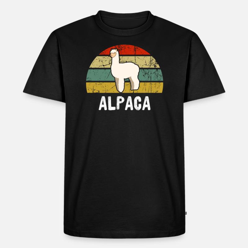 Alpaka Lama - Männer Premium Bio T-Shirt - Schwarz