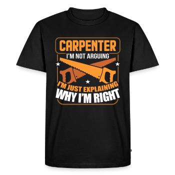 Carpenter carpenter - Men's Premium Organic T-Shirt - black - Front - Nico (187cm)