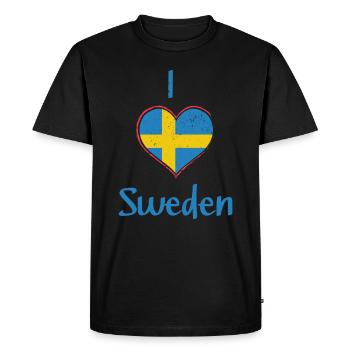 Suède - T-shirt Premium bio Homme - noir - Devant - Nico (187cm)