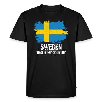 Suède - T-shirt Premium bio Homme - noir - Devant - Nico (187cm)