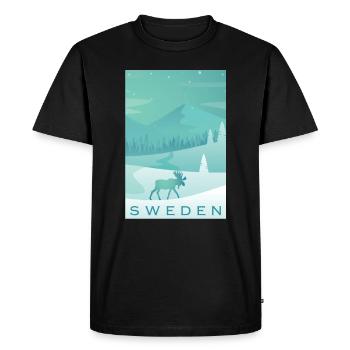 Suède - T-shirt Premium bio Homme - noir - Devant - Nico (187cm)