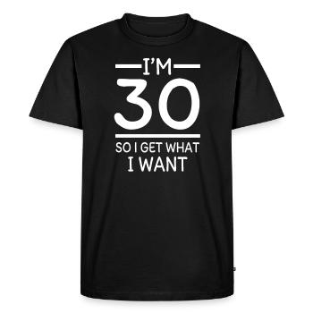 30e anniversaire - T-shirt Premium bio Homme - noir - Devant - Nico (187cm)