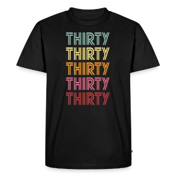 30e anniversaire - T-shirt Premium bio Homme - noir - Devant - Nico (187cm)