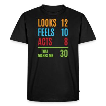 30e anniversaire - T-shirt Premium bio Homme - noir - Devant - Nico (187cm)