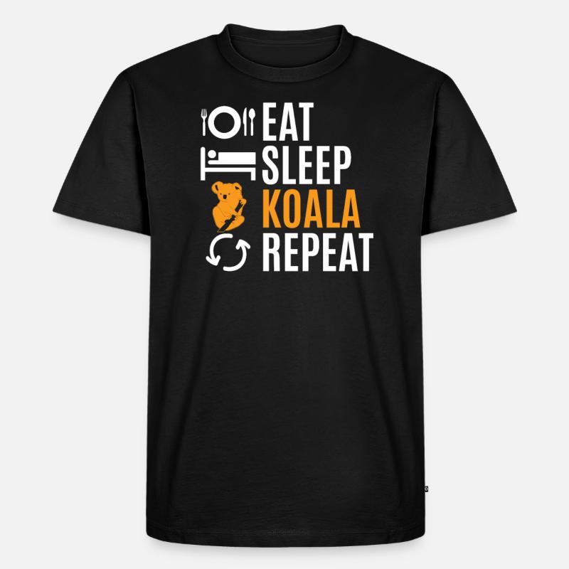 Koala - Männer Premium Bio T-Shirt - Schwarz
