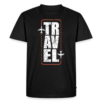 Voyage - T-shirt Premium bio Homme - noir - Devant - Nico (187cm)
