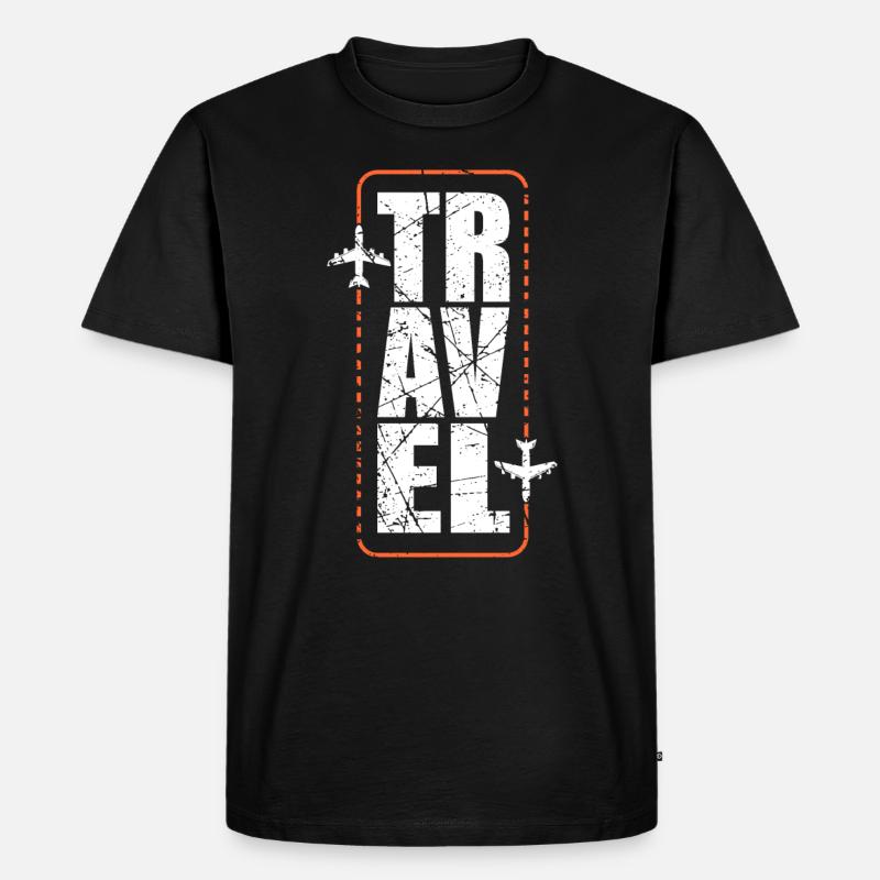 Reise - Männer Premium Bio T-Shirt - Schwarz