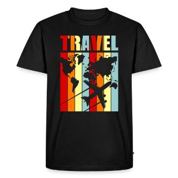 Voyage - T-shirt Premium bio Homme - noir - Devant - Nico (187cm)