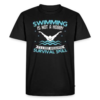 Natation - T-shirt Premium bio Homme - noir - Devant - Nico (187cm)