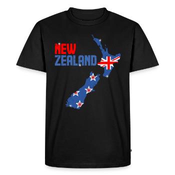 nouvelle-Zélande - T-shirt Premium bio Homme - noir - Devant - Nico (187cm)