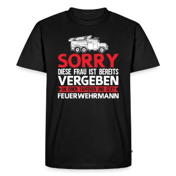 Firefighter Firefighter Gift - Men's Premium Organic T-Shirt - black - Front - Nico (187cm)