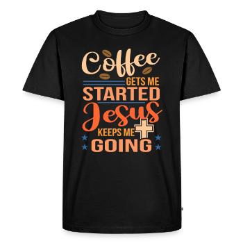 Jésus - T-shirt Premium bio Homme - noir - Devant - Nico (187cm)