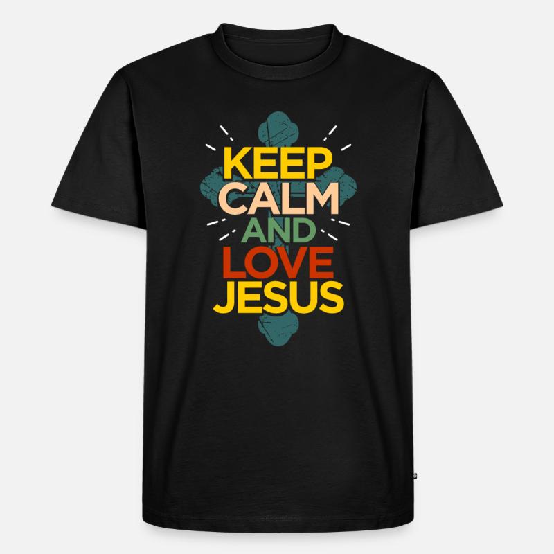 Jesus - Männer Premium Bio T-Shirt - Schwarz