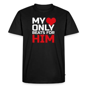 Couple de valentine couple - T-shirt Premium bio Homme - noir - Devant - Nico (187cm)