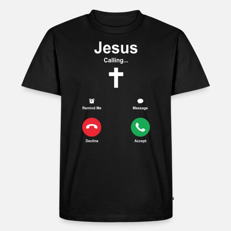 Jesus - Männer Premium Bio T-Shirt - Schwarz