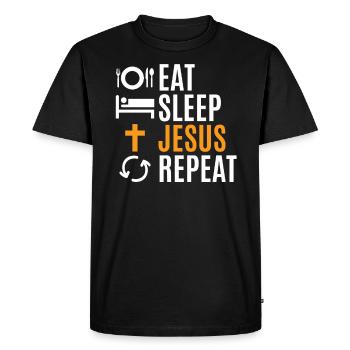 Jésus - T-shirt Premium bio Homme - noir - Devant - Nico (187cm)