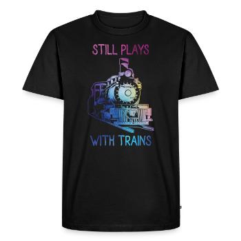 train - T-shirt Premium bio Homme - noir - Devant - Nico (187cm)