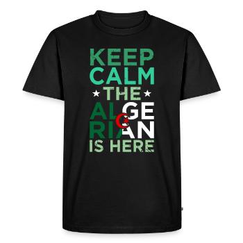 Algérie - T-shirt Premium bio Homme - noir - Devant - Nico (187cm)