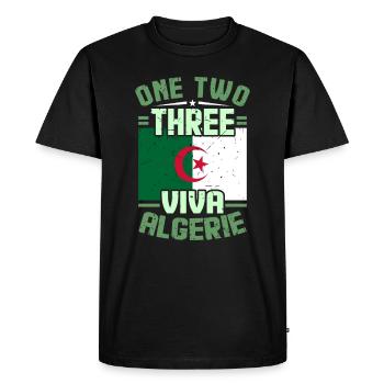 Algérie - T-shirt Premium bio Homme - noir - Devant - Nico (187cm)