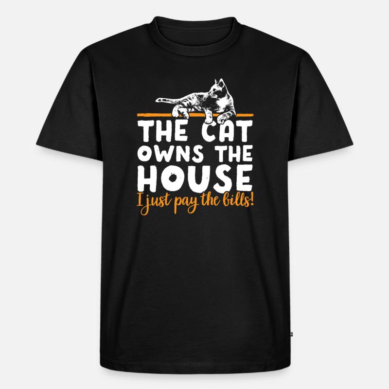 Katze - Männer Premium Bio T-Shirt - Schwarz
