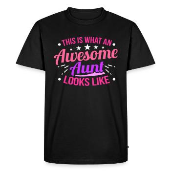 aunt - Men's Premium Organic T-Shirt - black - Front - Nico (187cm)