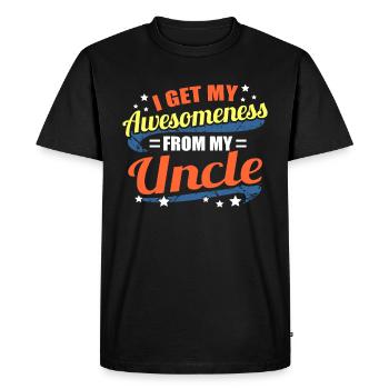 oncle - T-shirt Premium bio Homme - noir - Devant - Nico (187cm)