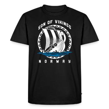 Norvège - T-shirt Premium bio Homme - noir - Devant - Nico (187cm)