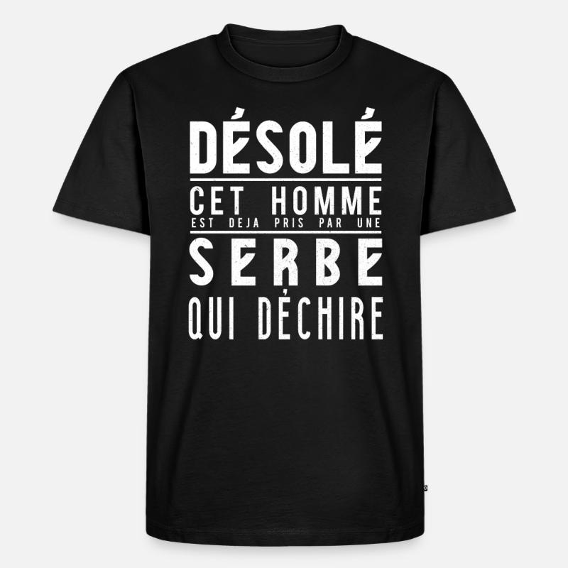 Serbien - Männer Premium Bio T-Shirt - Schwarz
