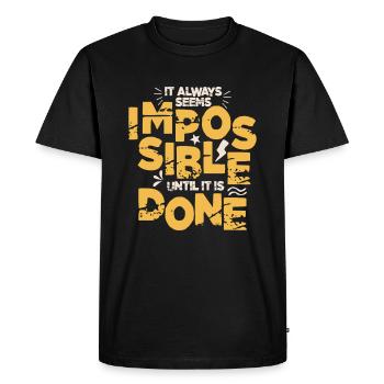 Énonciations de motivation - T-shirt Premium bio Homme - noir - Devant - Nico (187cm)