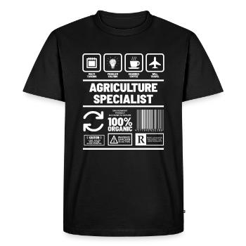 Agriculture paysanne - T-shirt Premium bio Homme - noir - Devant - Nico (187cm)