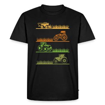 Agriculture paysanne - T-shirt Premium bio Homme - noir - Devant - Nico (187cm)