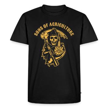 Agriculture paysanne - T-shirt Premium bio Homme - noir - Devant - Nico (187cm)
