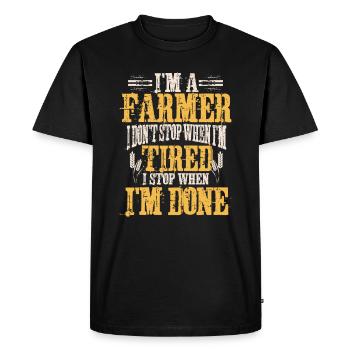 Agriculture paysanne - T-shirt Premium bio Homme - noir - Devant - Nico (187cm)