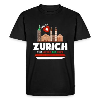 Suisse - T-shirt Premium bio Homme - noir - Devant - Nico (187cm)