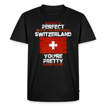 Suisse - T-shirt Premium bio Homme - noir - Devant - Nico (187cm)