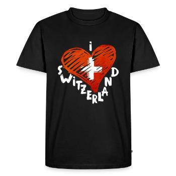 Suisse - T-shirt Premium bio Homme - noir - Devant - Nico (187cm)