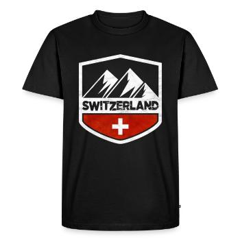 Suisse - T-shirt Premium bio Homme - noir - Devant - Nico (187cm)