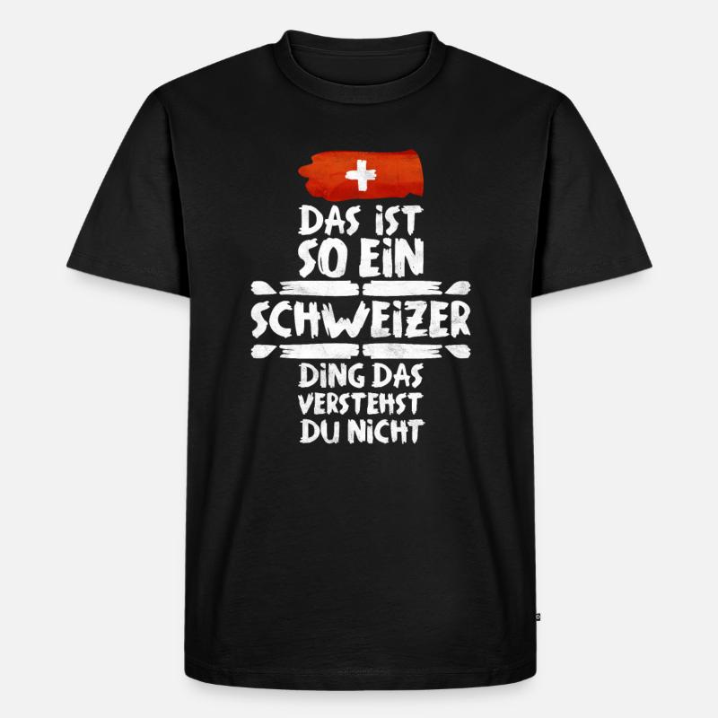 Schweiz Schweizer Geschenkidee - Männer Premium Bio T-Shirt - Schwarz