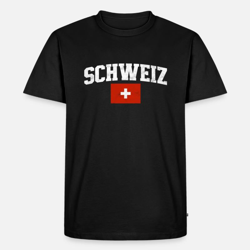 Schweiz Schweizer Geschenkidee - Männer Premium Bio T-Shirt - Schwarz
