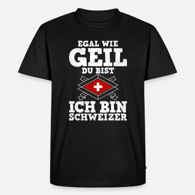 Schweiz Schweizer Geschenkidee - Männer Premium Bio T-Shirt - Schwarz