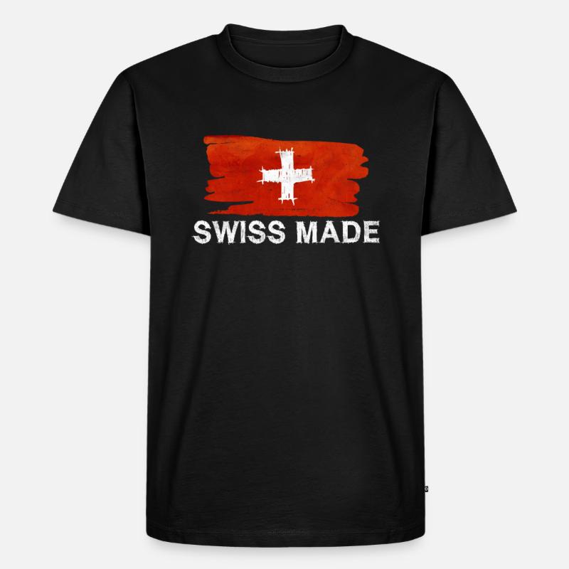 Schweiz Schweizer Geschenkidee - Männer Premium Bio T-Shirt - Schwarz