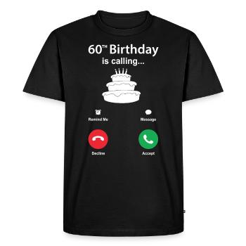 60th birthday - Men's Premium Organic T-Shirt - black - Front - Nico (187cm)