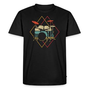 Drums drummer drummer gift - Men's Premium Organic T-Shirt - black - Front - Nico (187cm)