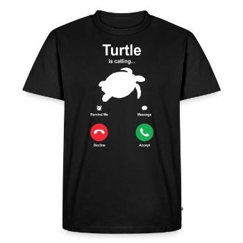 turtle - Men's Premium Organic T-Shirt - black - Front - Nico (187cm)
