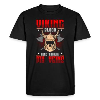 Viking Vikings - Men's Premium Organic T-Shirt - black - Front - Nico (187cm)