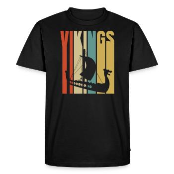 Vikings Vikings - Men's Premium Organic T-Shirt - black - Front - Nico (187cm)