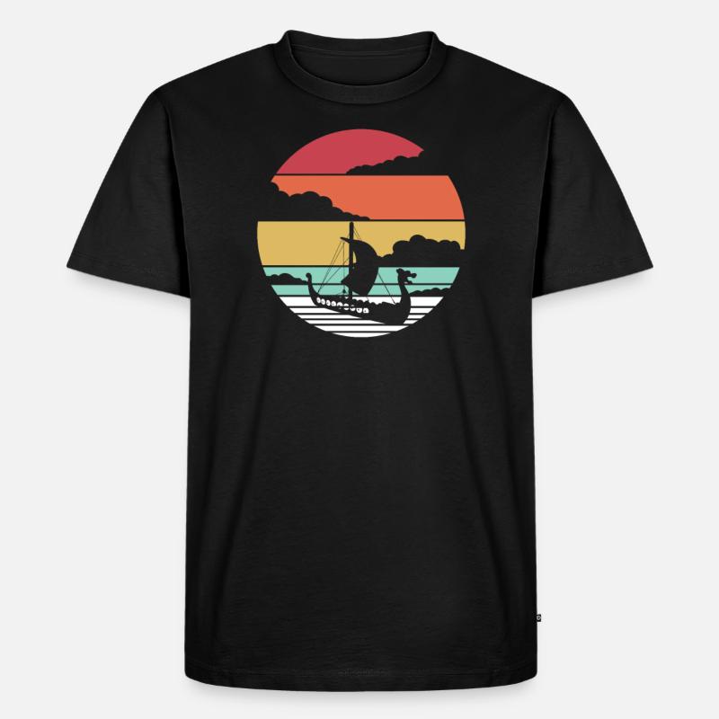 Wikinger Vikings - Männer Premium Bio T-Shirt - Schwarz