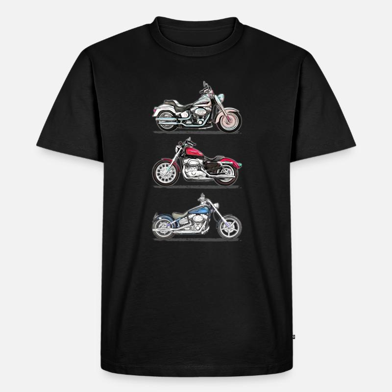 Motorrad - Männer Premium Bio T-Shirt - Schwarz