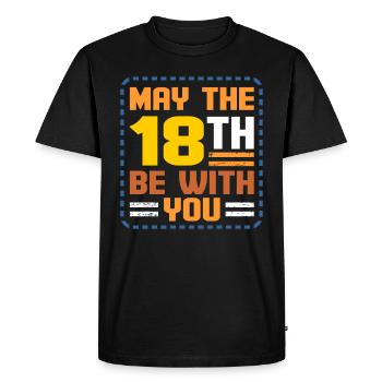 18e anniversaire - T-shirt Premium bio Homme - noir - Devant - Nico (187cm)