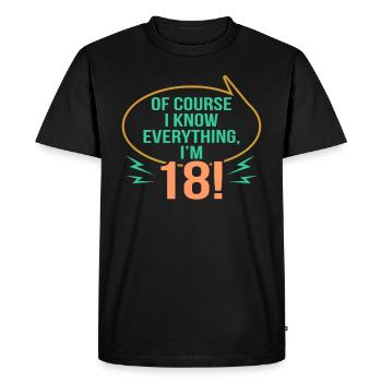 18e anniversaire - T-shirt Premium bio Homme - noir - Devant - Nico (187cm)